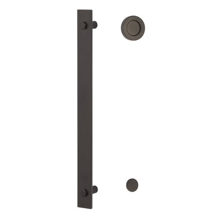 SURE-LOC HARDWARE Sure-Loc Hardware Modern Barn Door Handle with Round Pull, Flat Black BARN-MD FBL